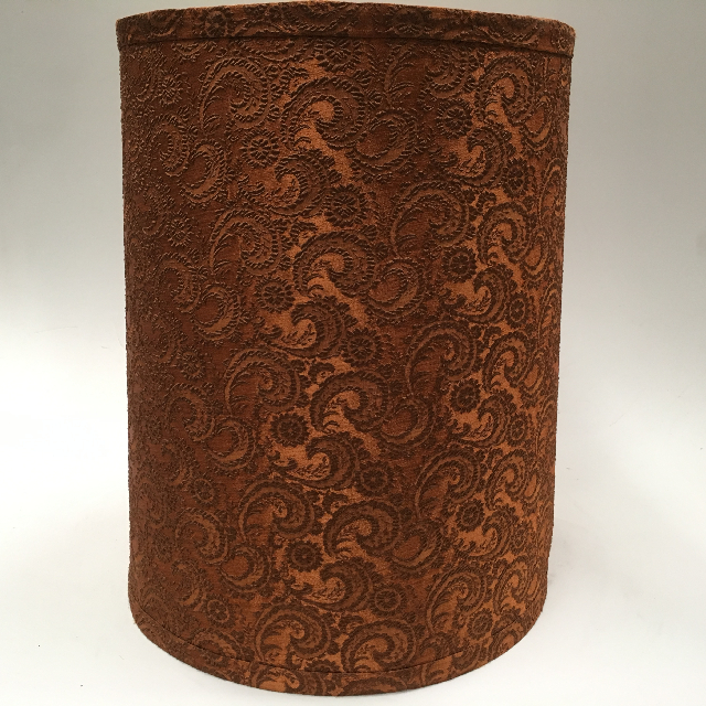 LAMPSHADE, 1960s 70s (Large) Rust Brown Lace